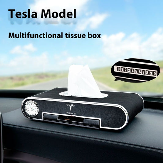 Suitable for Tesla Model 3/X/S tissue box Model Y interior modification products, high height car paper drawer box